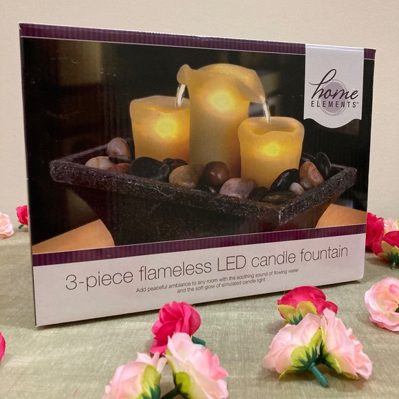 Home Elements 3-Piece Flameless LED Candle Fountain Battery Operated - Picture 8 of 15